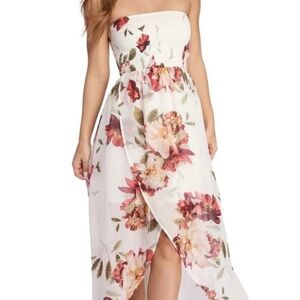 VENUS Strapless White Floral Dress Women’s XL - NWOT